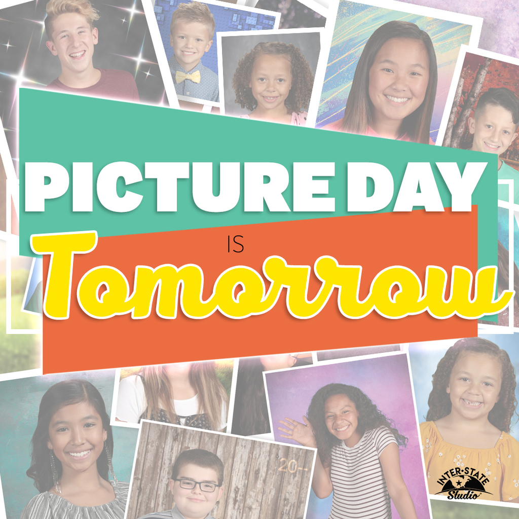 Picture Day is tomorrow! Order before Picture Day to receive free shipping to the school. Ordering online is easy, visit https://inter-state.com/FlyerEntry/69575NF.