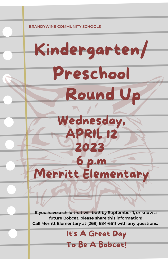 kindergarten preschool roundup wednesday april 12 2023 6pm Merritt Elementary